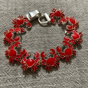 Crab Charm Bracelet with Silver Accents